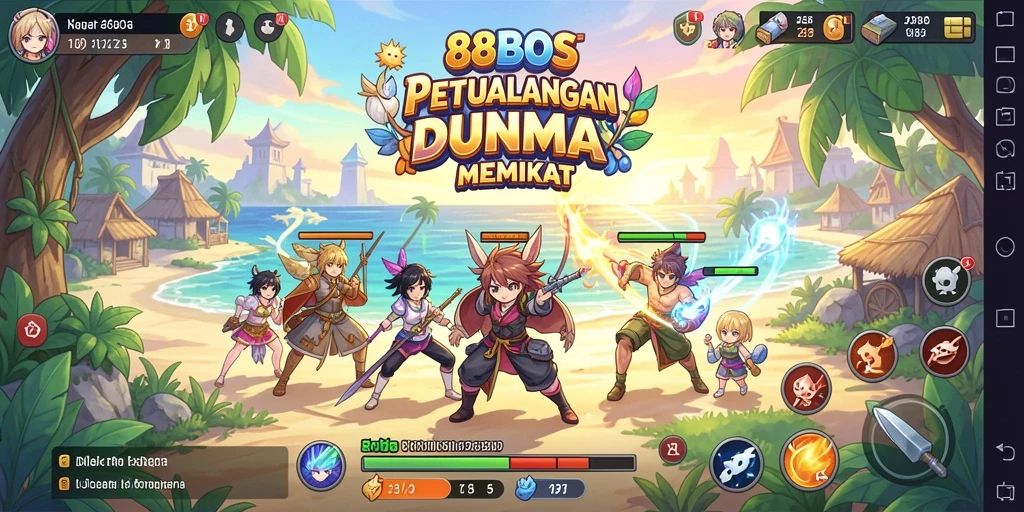 Tampilan gameplay menakjubkan dari 88BOS yang penuh warna.