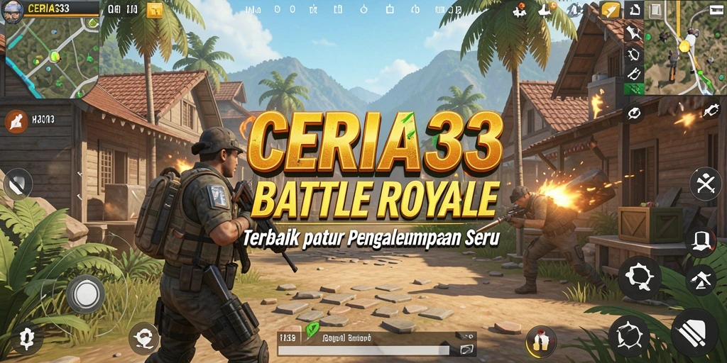Screenshot CERIA33 menampilkan aksi seru dalam pertempuran Battle Royale.