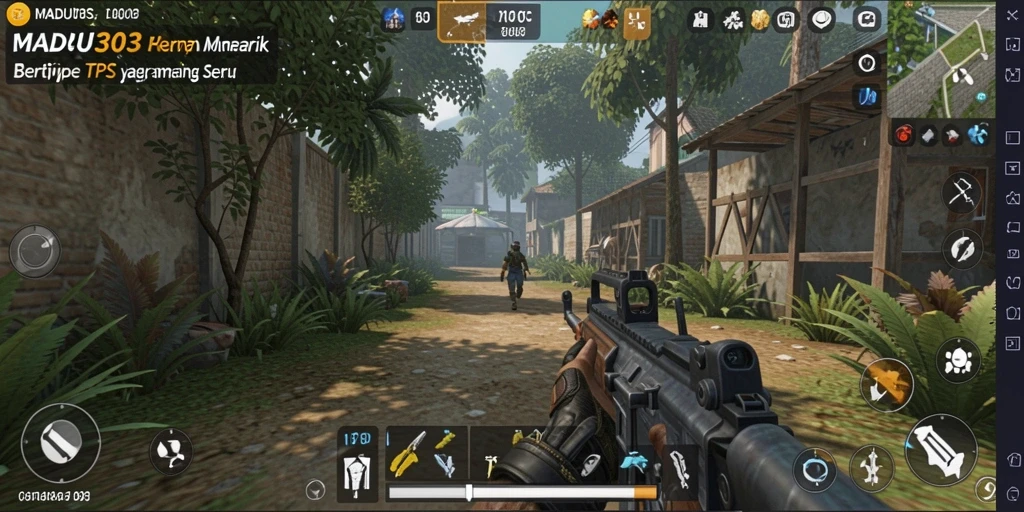 Tampilkan gameplay mendebarkan dalam permainan TPS MADU303.