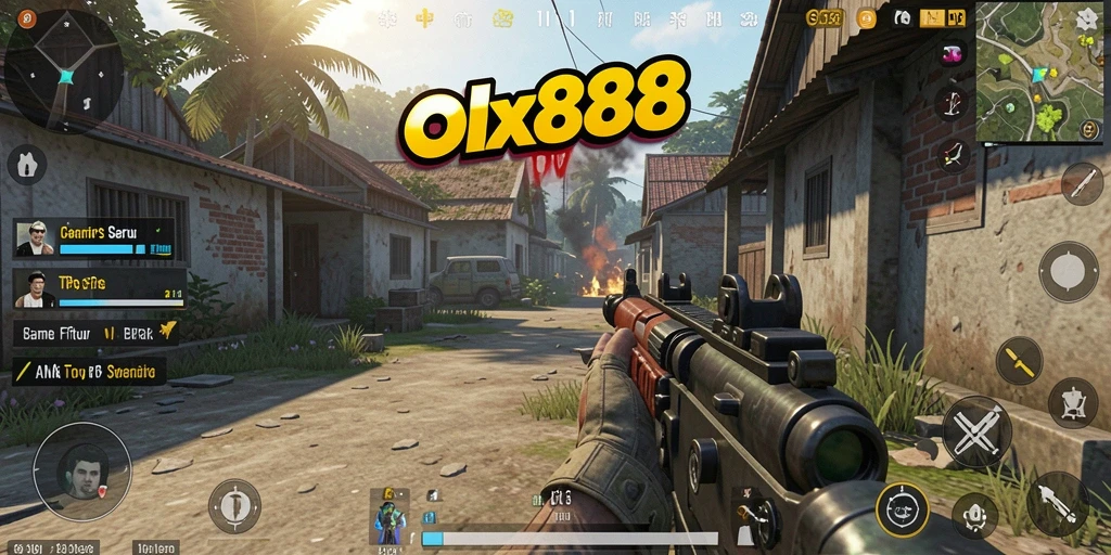 Tampilan gameplay menarik dari OLX888 dengan aksi TPS yang seru.