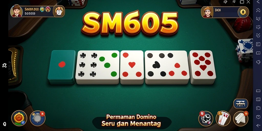 Screenshot gameplay SM605 yang menunjukkan aksi seru permainan Domino.